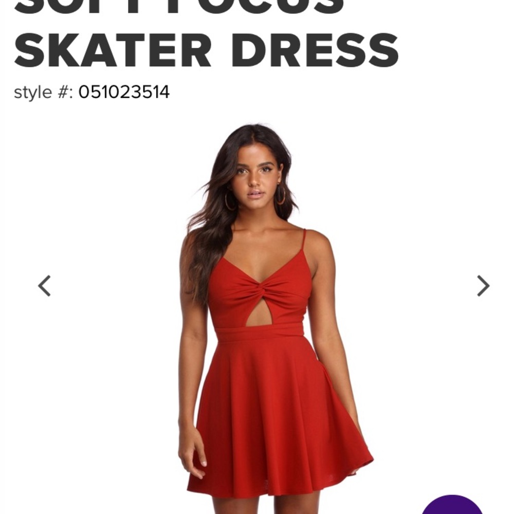 Red short skater dress